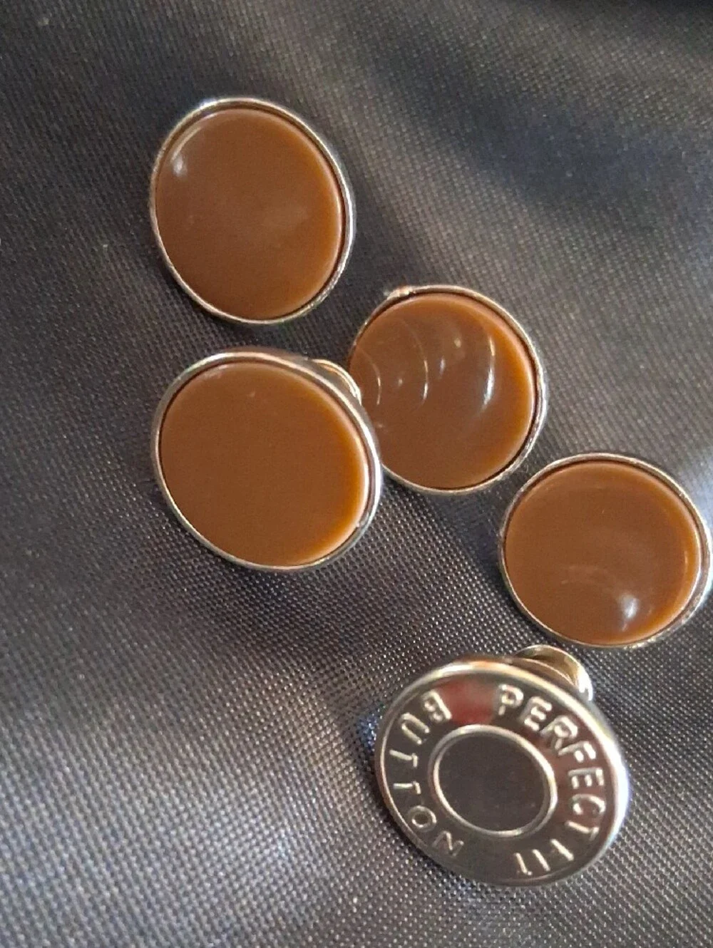 Classic Brown Enamel Cufflinks with Silver Trim